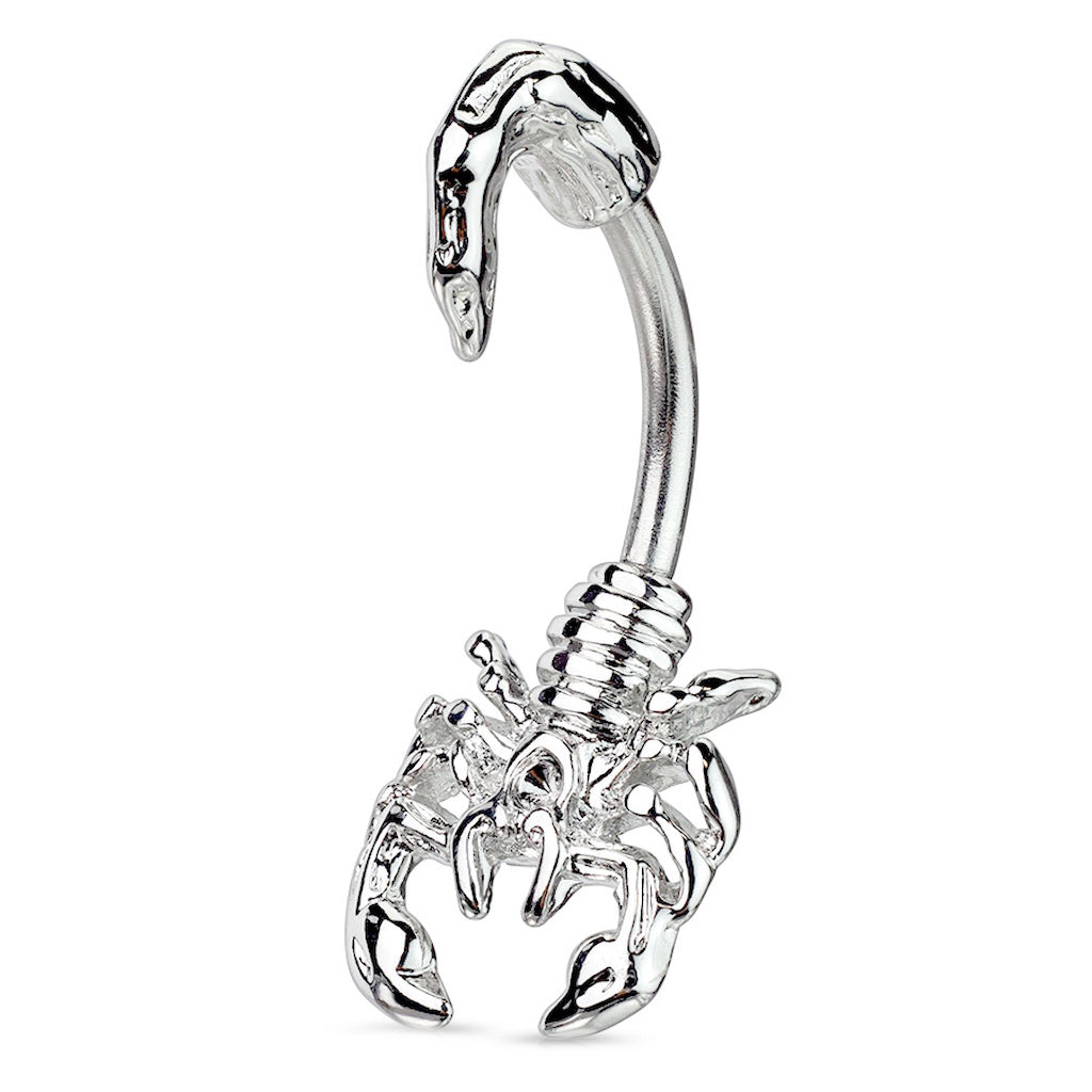 Gothic Scorpion Claw Belly Ring 14G 316L Surgical Steel