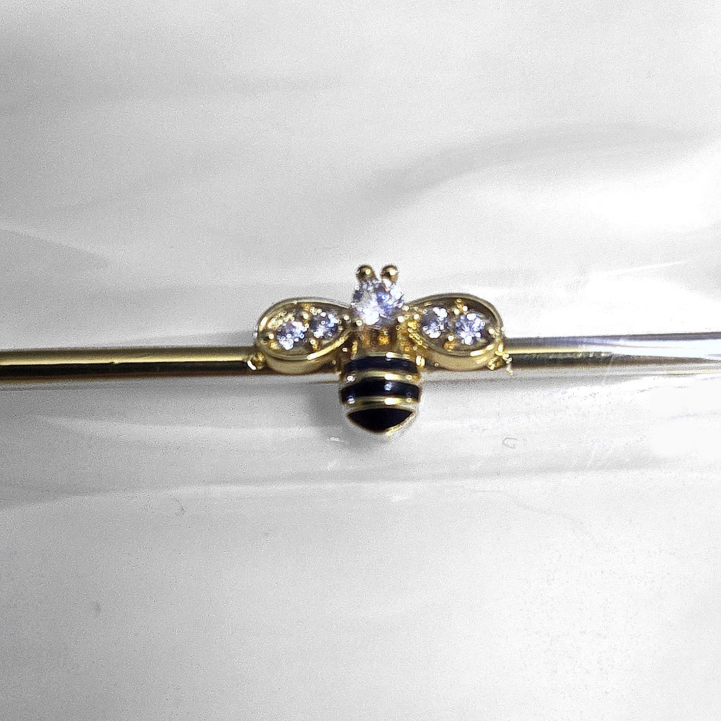 Bumblebee Charm Industrial Barbell 14G 316L Surgical Steel