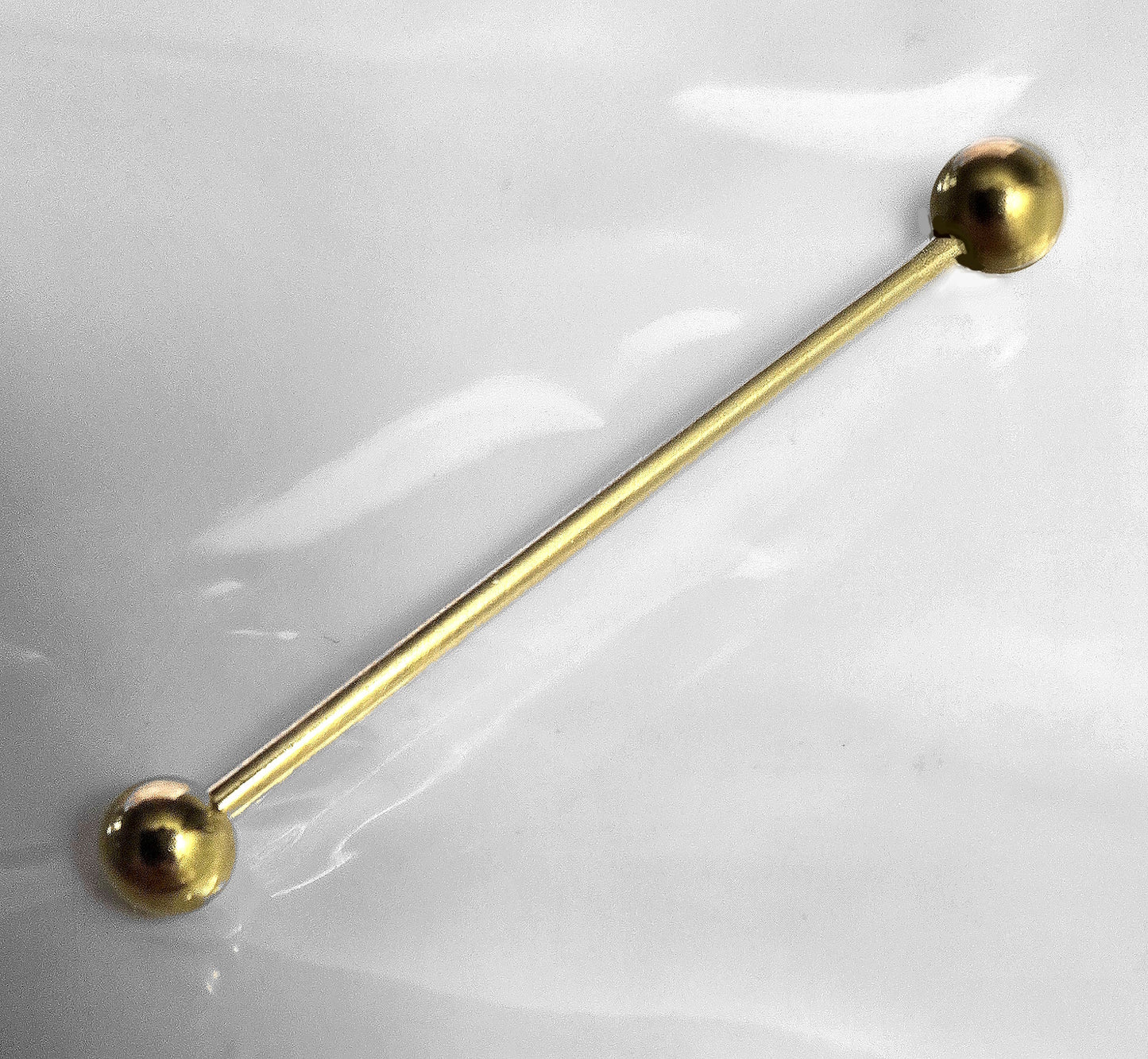 Classic Gold Plated Industrial Barbell 14G 316L Surgical Steel