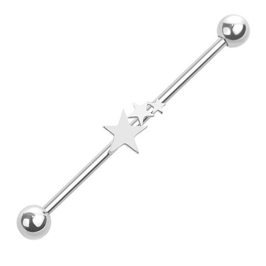 Triple Star Industrial Barbell 14G 316L Surgical Steel