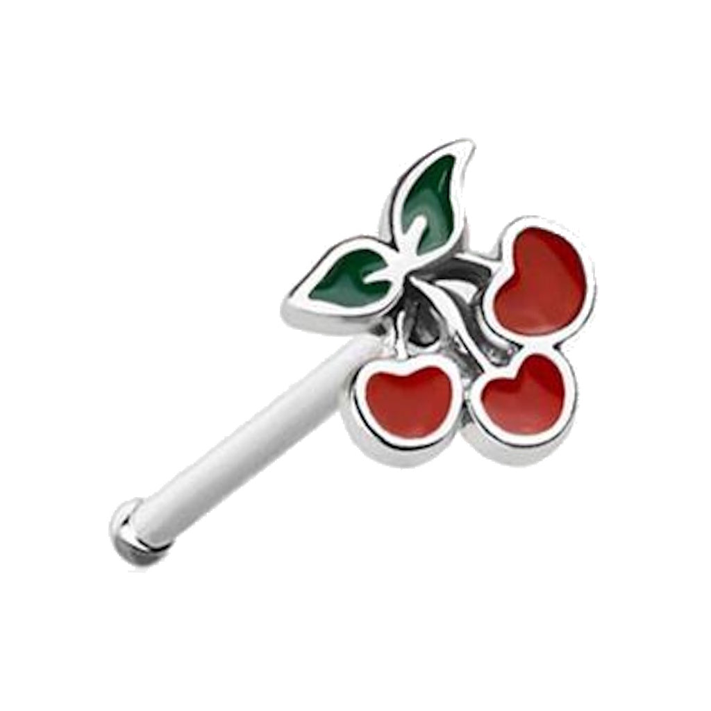 Cherries Nose Bone Stud 20G 1/4" 316L Surgical Steel Nose Ring