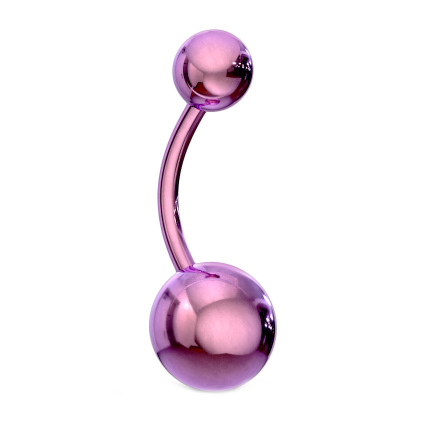 Titanium Plated Metallic Belly Ring 14G 316L Surgical Steel