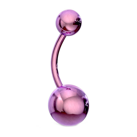 Titanium Plated Metallic Belly Ring 14G 316L Surgical Steel