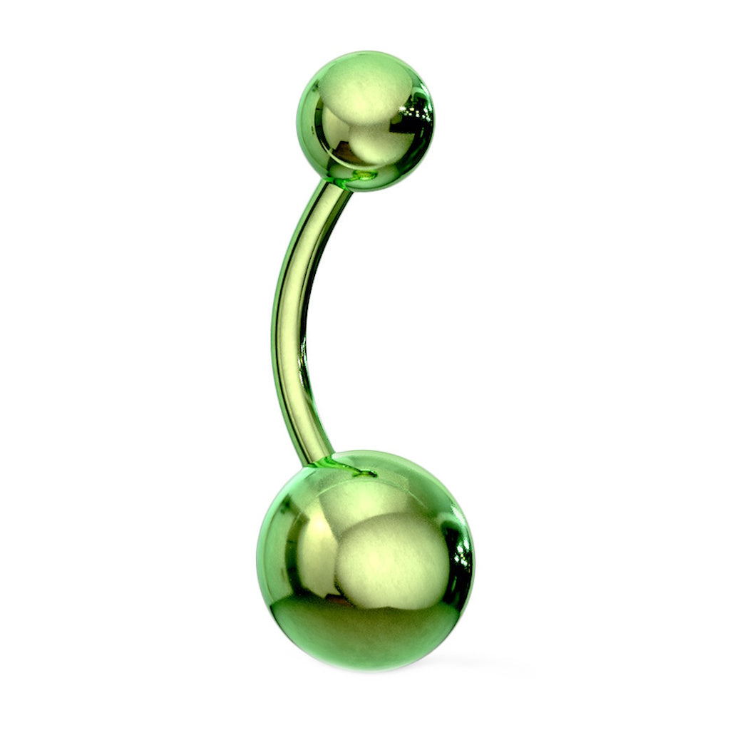 Titanium Plated Metallic Belly Ring 14G 316L Surgical Steel