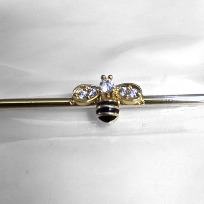 Bumblebee Charm Industrial Barbell 14G 316L Surgical Steel