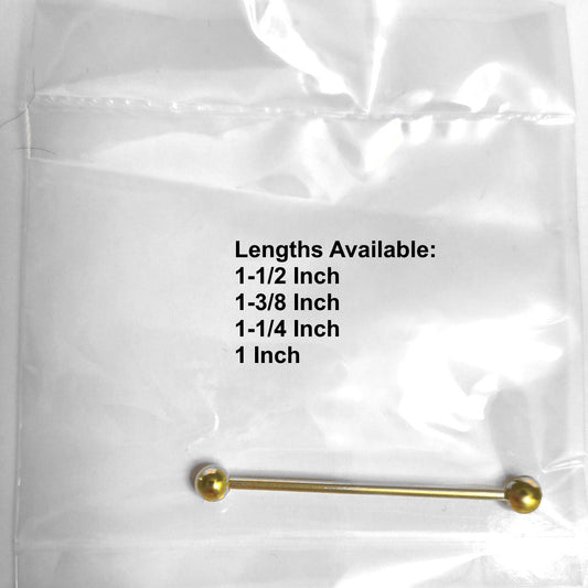 Classic Gold Plated Industrial Barbell 14G 316L Surgical Steel