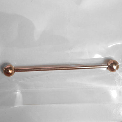 Classic Rose Gold Industrial Barbell 14G 316L Surgical Steel