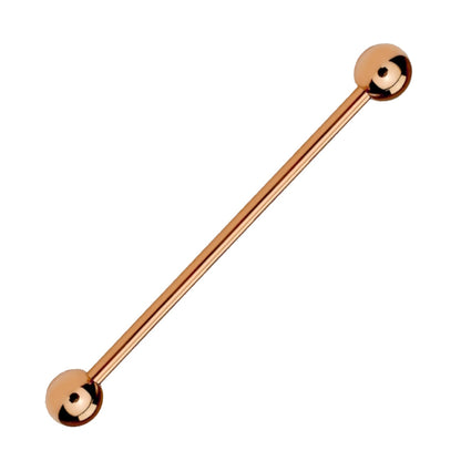 Classic Rose Gold Industrial Barbell 14G 316L Surgical Steel