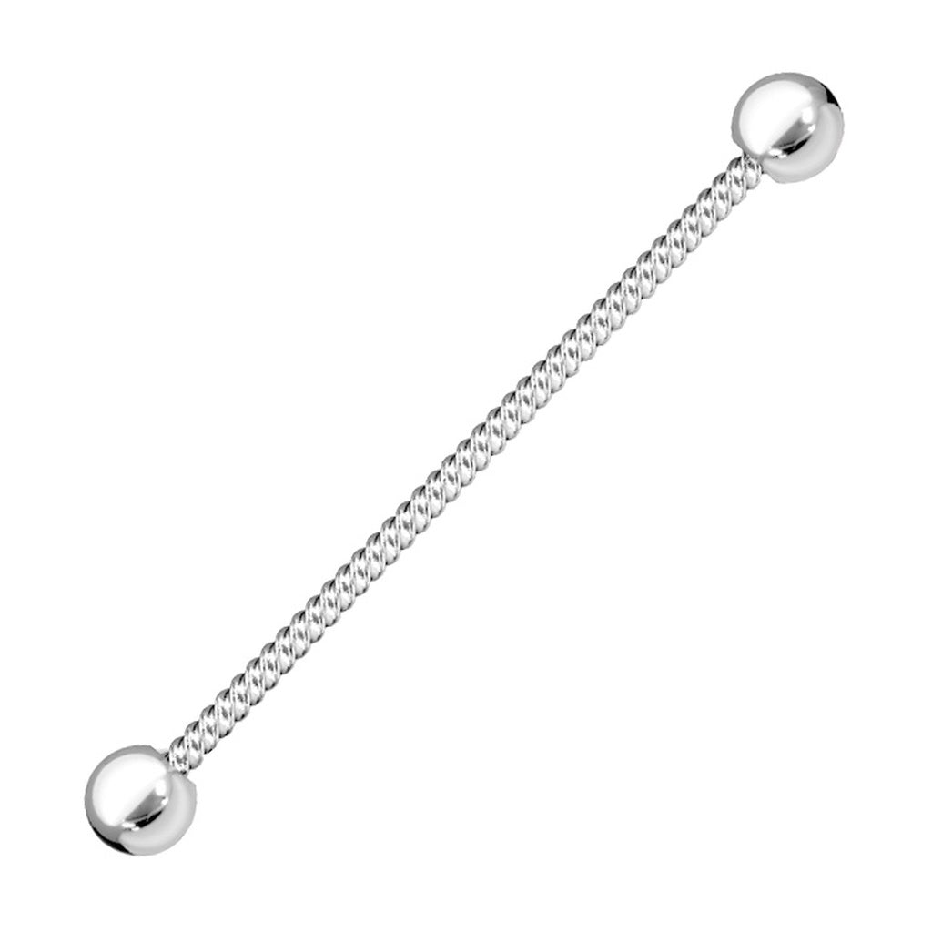 Twisted Rope Industrial Barbell 14G 316L Surgical Steel