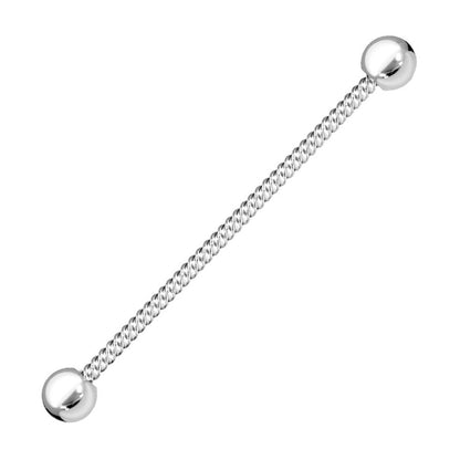 Twisted Rope Industrial Barbell 14G 316L Surgical Steel