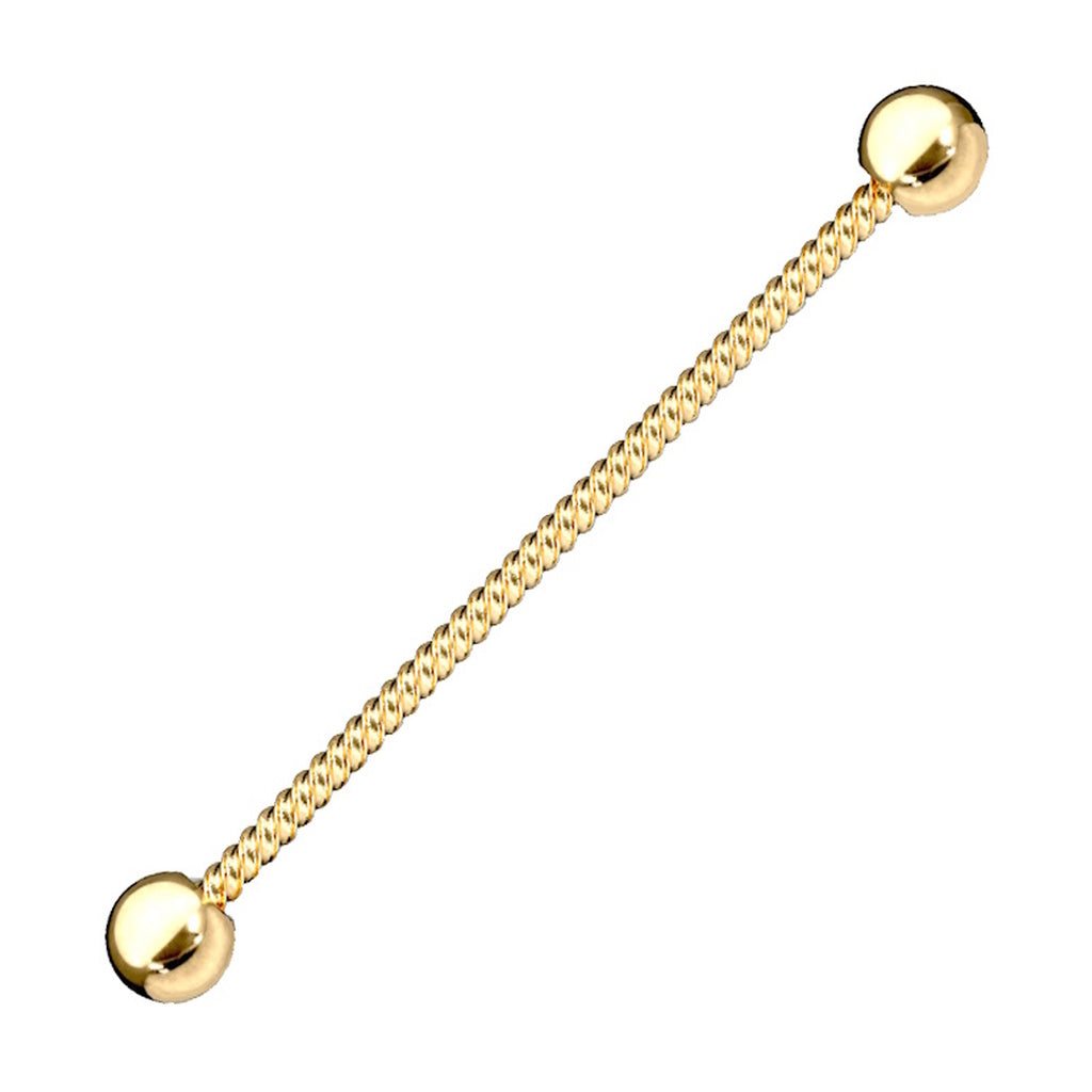 Twisted Rope Industrial Barbell 14G 316L Surgical Steel