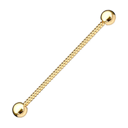 Twisted Rope Industrial Barbell 14G 316L Surgical Steel