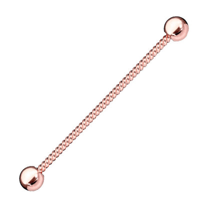 Twisted Rope Industrial Barbell 14G 316L Surgical Steel
