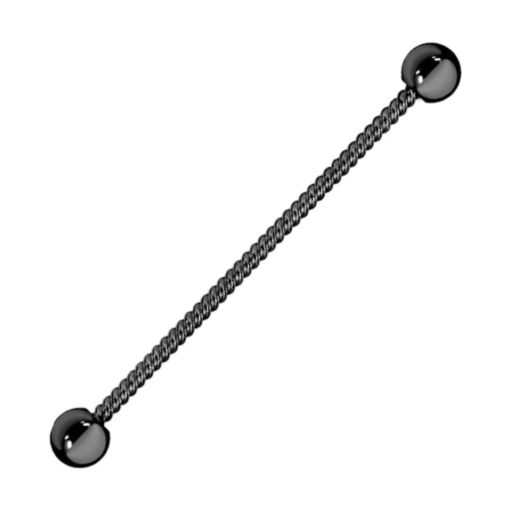 Twisted Rope Industrial Barbell 14G 316L Surgical Steel