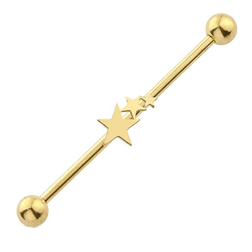 Triple Star Industrial Barbell 14G 316L Surgical Steel