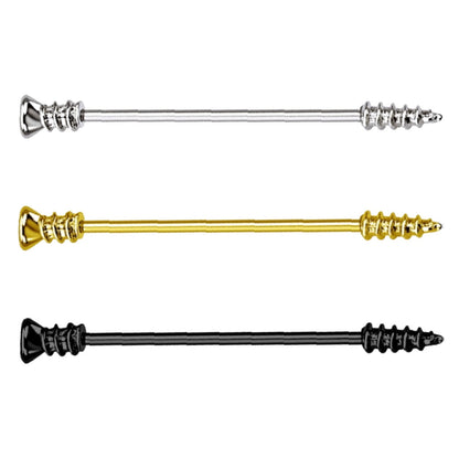Phillips Screw Industrial Barbell 14G 316L Surgical Steel Brass