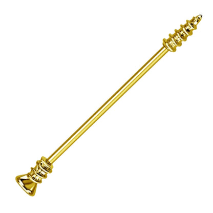 Phillips Screw Industrial Barbell 14G 316L Surgical Steel Brass