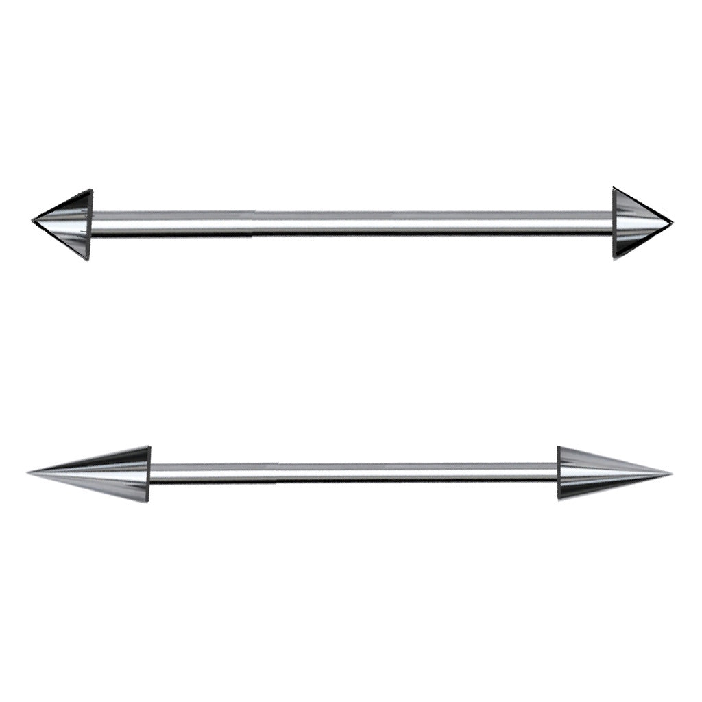 Spike Industrial Barbell 14G 316L Surgical Steel