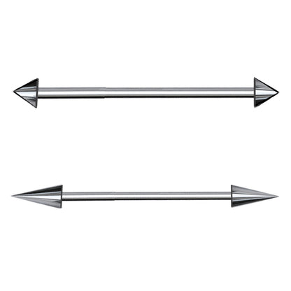 Spike Industrial Barbell 14G 316L Surgical Steel