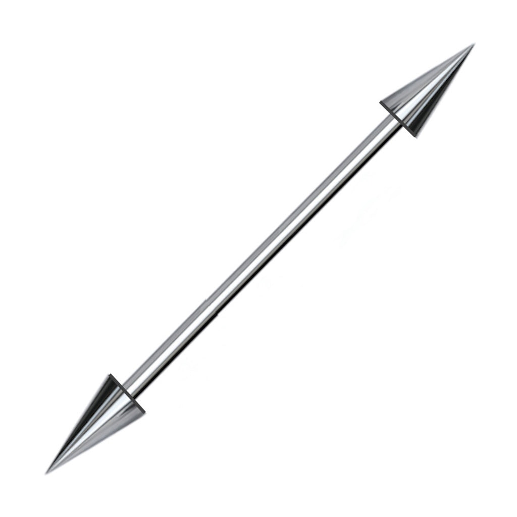 Spike Industrial Barbell 14G 316L Surgical Steel