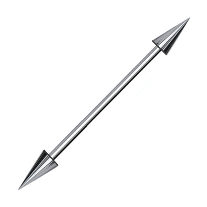 Spike Industrial Barbell 14G 316L Surgical Steel