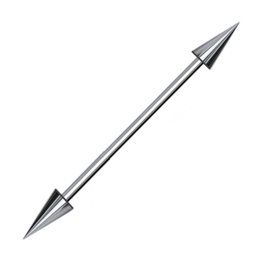 Spike Industrial Barbell 14G 316L Surgical Steel