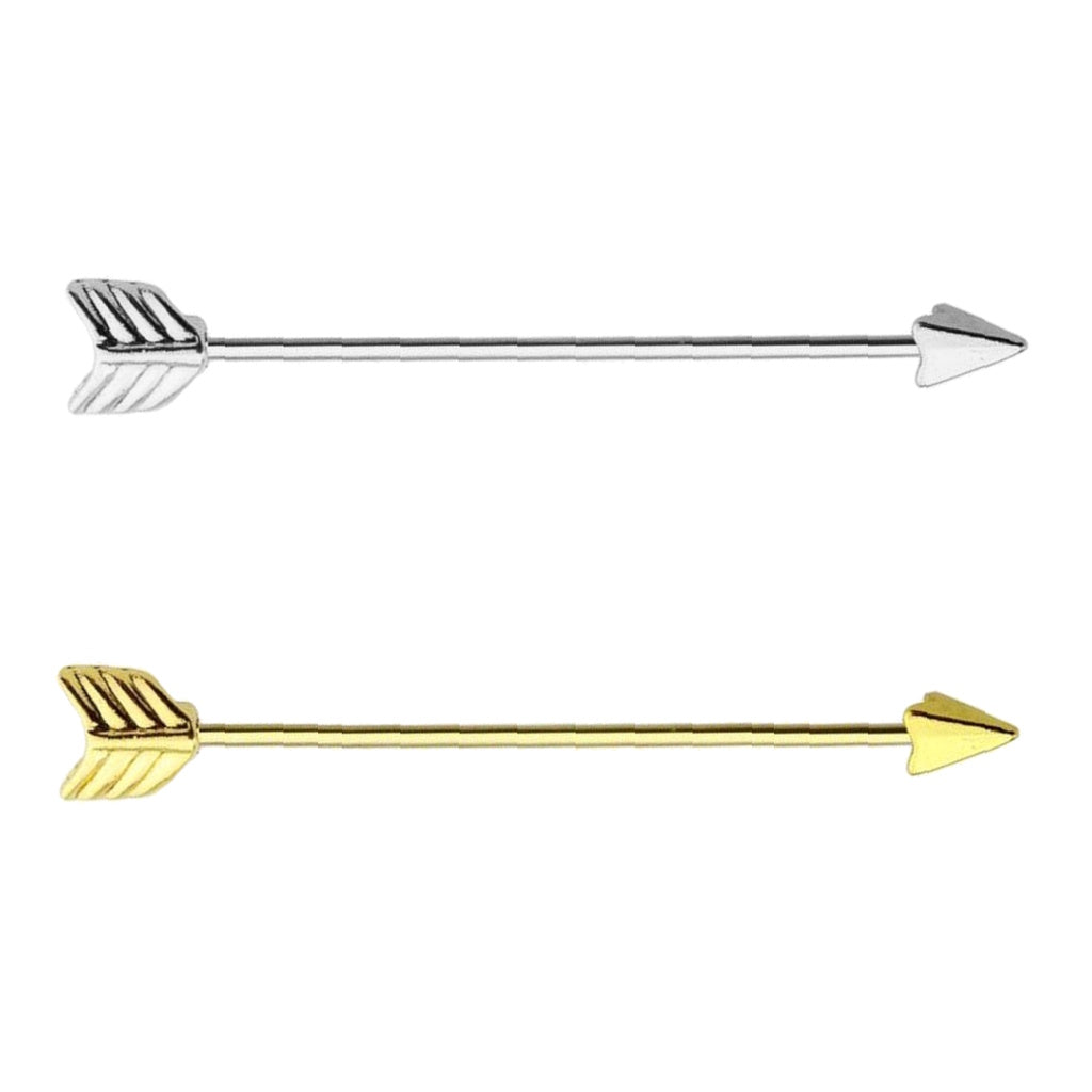 Arrow Industrial Barbell 14G 16G 316L Surgical Steel