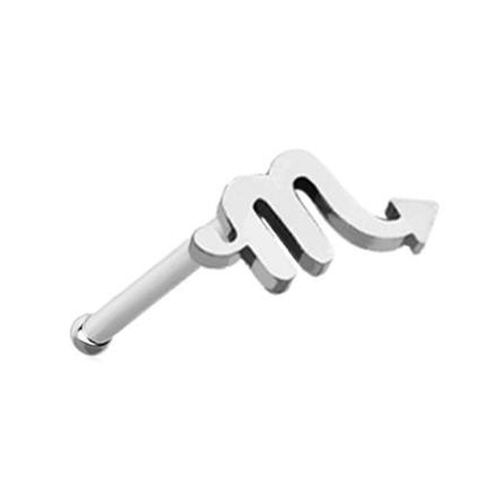 Scorpio Zodiac Nose Stud 20G 1/4" 316L Surgical Steel Nose Ring