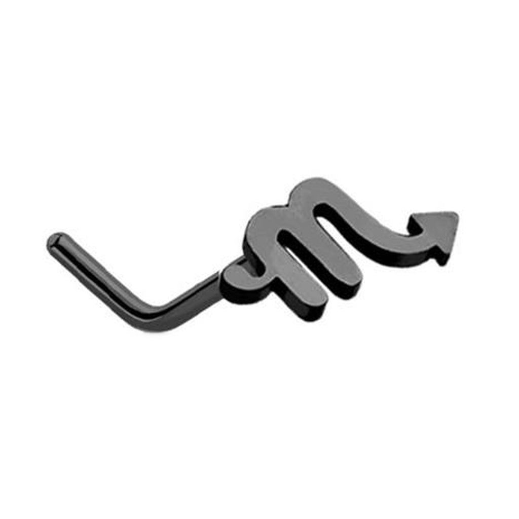 Scorpio Zodiac L Bend Nose Stud 20G 1/4" 316L Surgical Steel Nose Ring