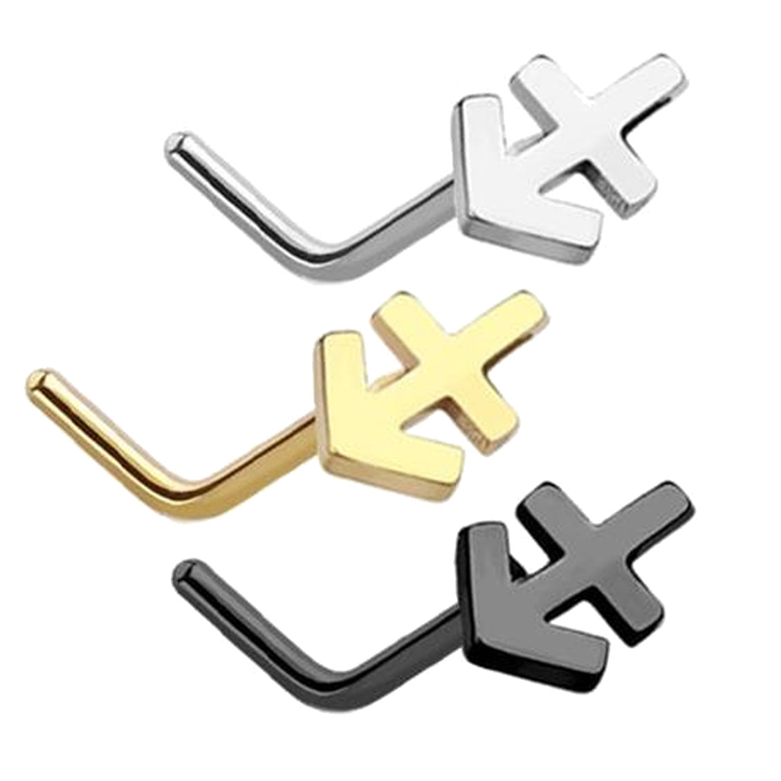 Sagittarius Zodiac L Bend Nose Stud 20G 1/4" 316L Surgical Steel Nose Ring