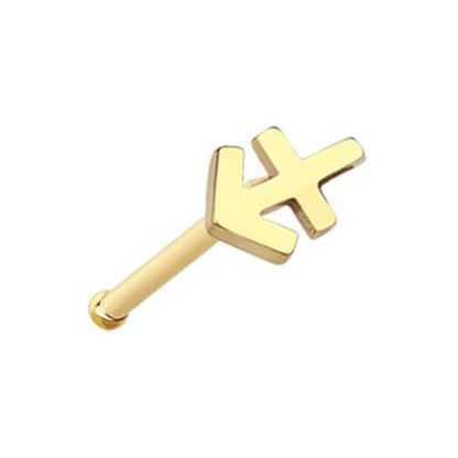 Sagittarius Zodiac Nose Stud 20G 1/4" 316L Surgical Steel Nose Ring