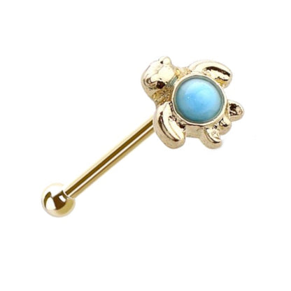 Sea Turtle Turquoise Nose Stud 20G Surgical Steel