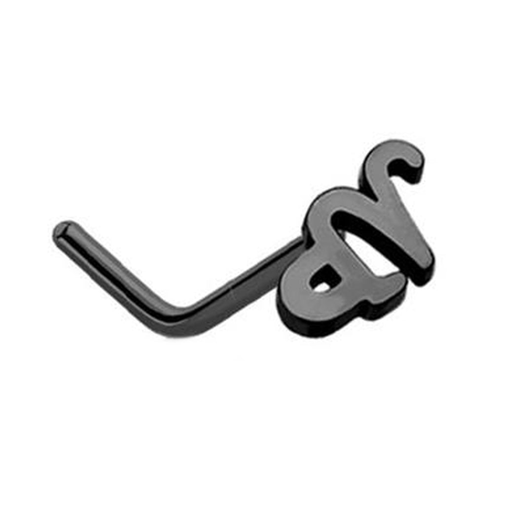 Capricorn Zodiac L Bend Nose Stud 20G 1/4" 316L Surgical Steel Nose Ring