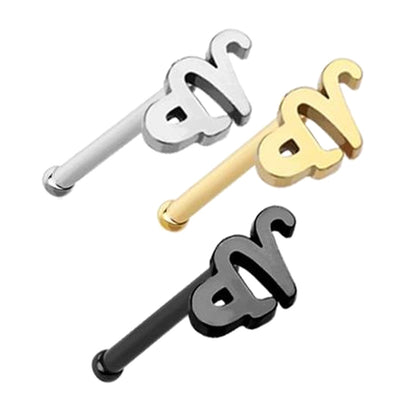 Capricorn Zodiac Nose Bone Stud 20G 1/4" 316L Surgical Steel Nose Ring
