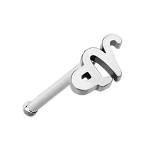Capricorn Zodiac Nose Bone Stud 20G 1/4" 316L Surgical Steel Nose Ring