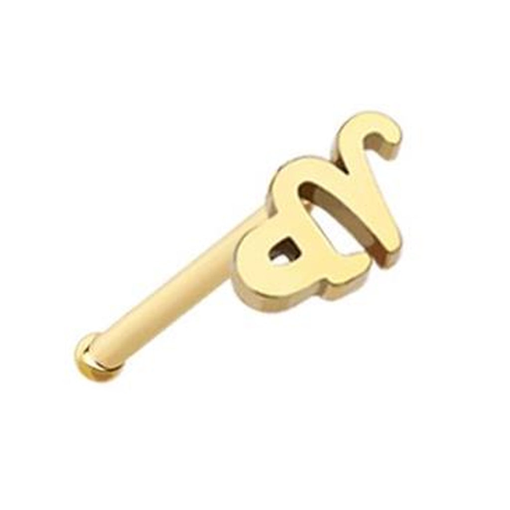 Capricorn Zodiac Nose Bone Stud 20G 1/4" 316L Surgical Steel Nose Ring