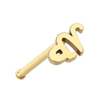 Capricorn Zodiac Nose Bone Stud 20G 1/4" 316L Surgical Steel Nose Ring
