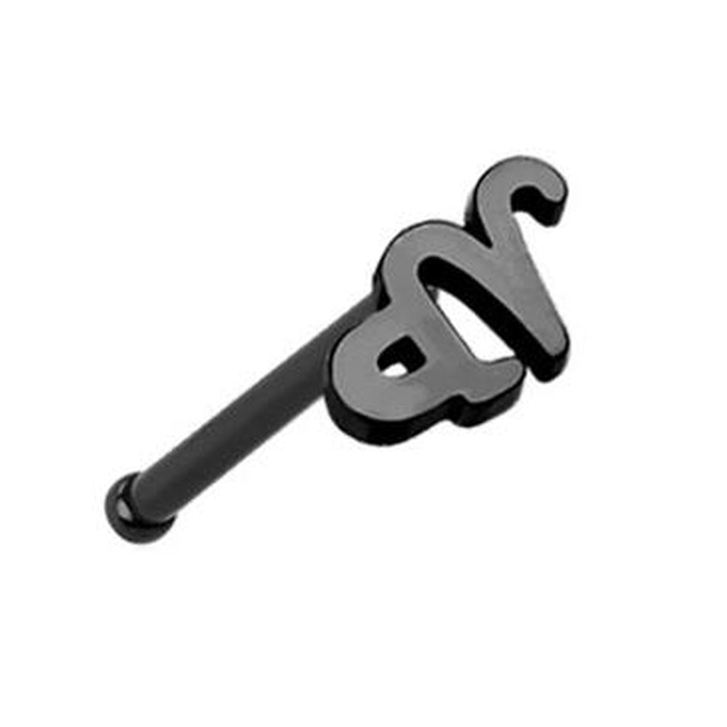 Capricorn Zodiac Nose Bone Stud 20G 1/4" 316L Surgical Steel Nose Ring