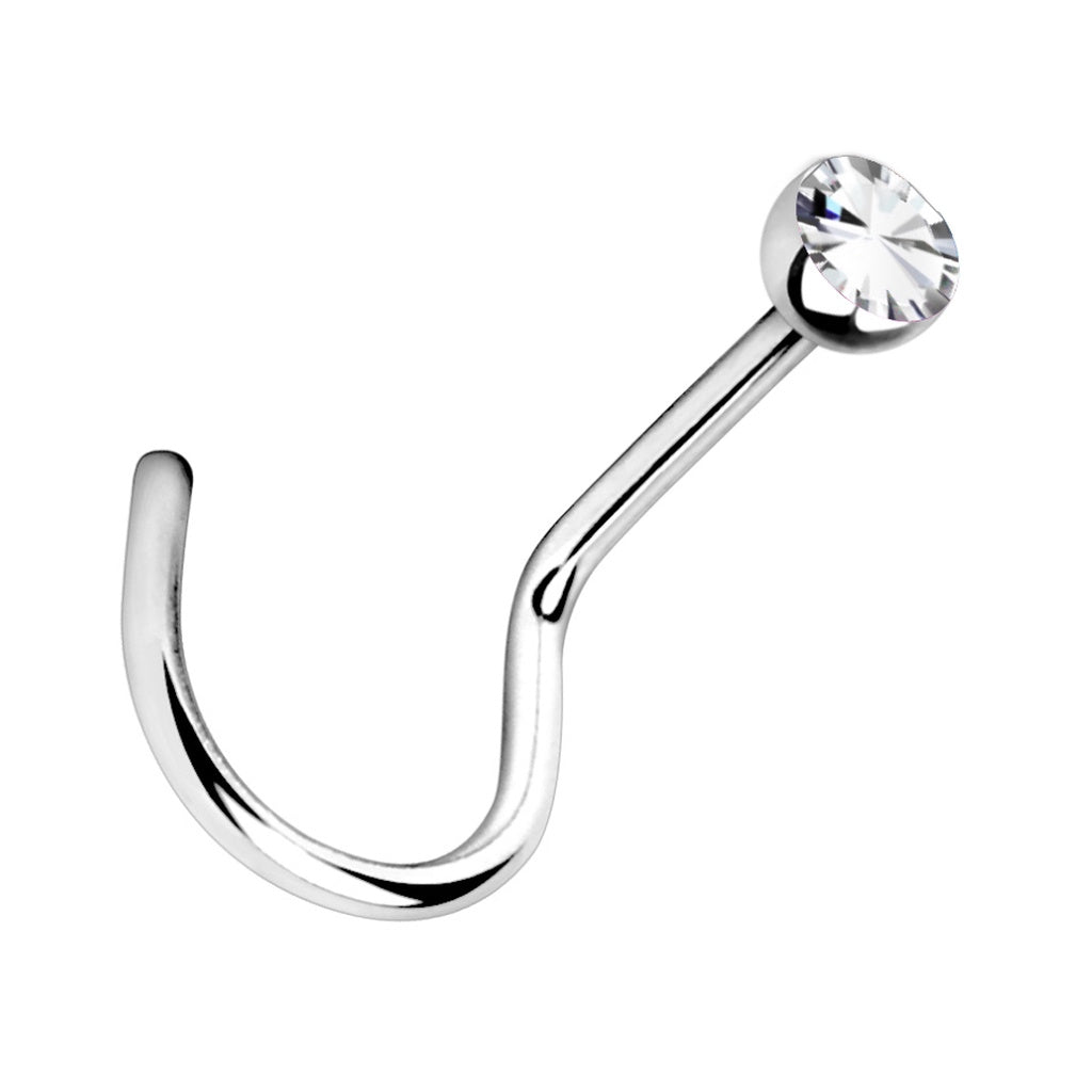 Multi Color Gem Nose Screw 20G 316L Surgical Steel