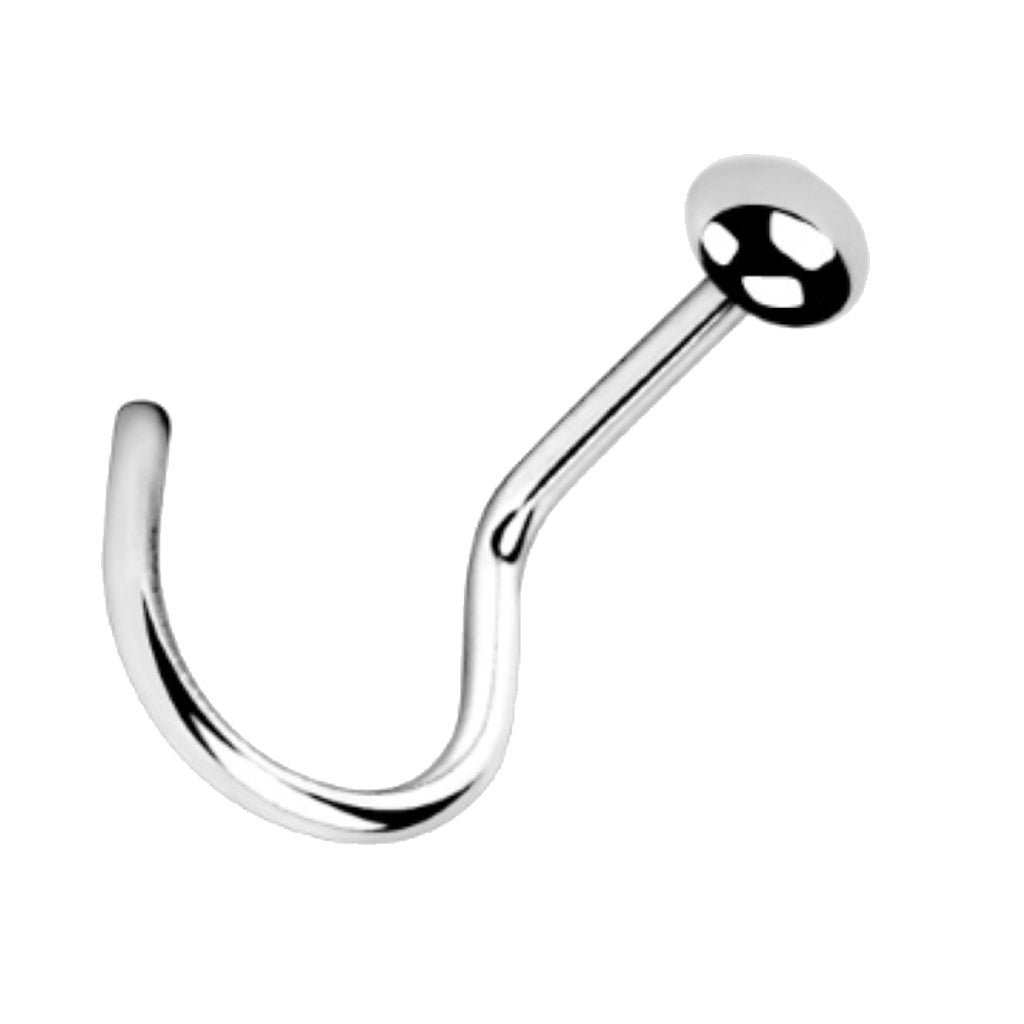 Flat Disc Nose Screw Ring 18G 20G 1/4" 316L Surgical Steel