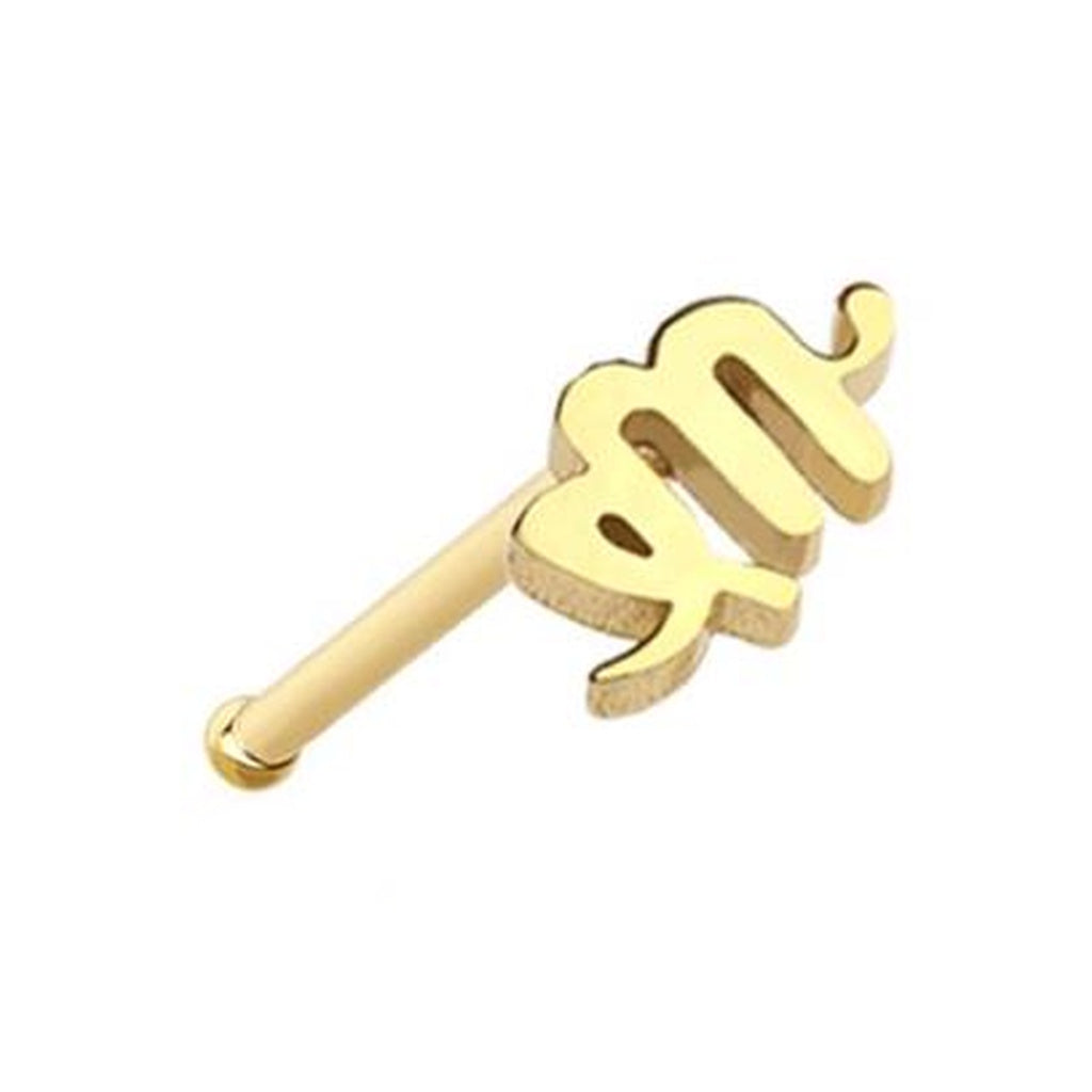 Virgo Zodiac Nose Bone Stud 20G 1/4" 316L Surgical Steel Nose Ring