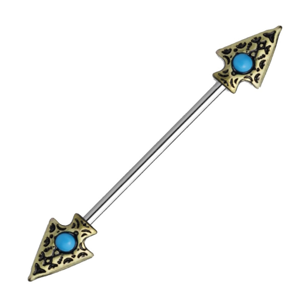 Spear Arrow Industrial Barbell 14G 316L Surgical Steel