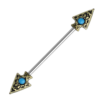 Spear Arrow Industrial Barbell 14G 316L Surgical Steel