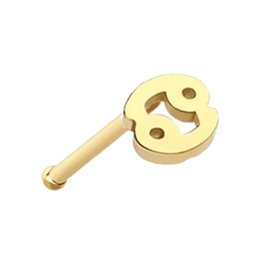 Cancer Zodiac Gold Nose Bone Stud 20G 1/4" Surgical Steel Nose Ring