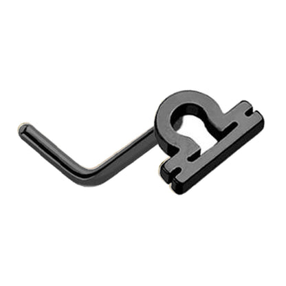 Libra Zodiac L Bend Nose Stud 20G 1/4" 316L Surgical Steel Nose Ring in black on a white background.