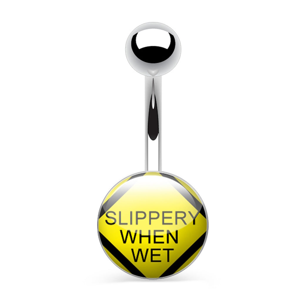 Slippery When Wet Novelty Belly Ring 14G 316L Surgical Steel